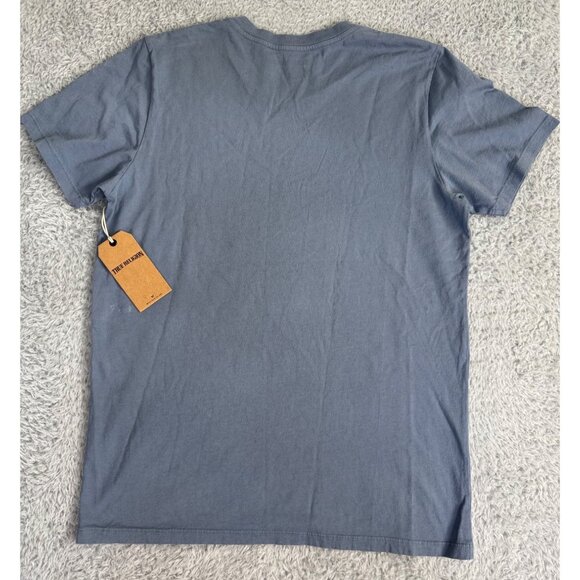 True Religion Mens Blue Graphic Tee Temple Of The Guitar Big Sur Highway 1 M NWT - Picture 3 of 8